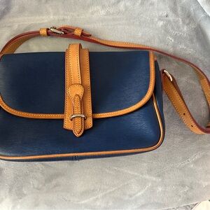 Dooney & Bourke Navy and Tan Shoulder Bag